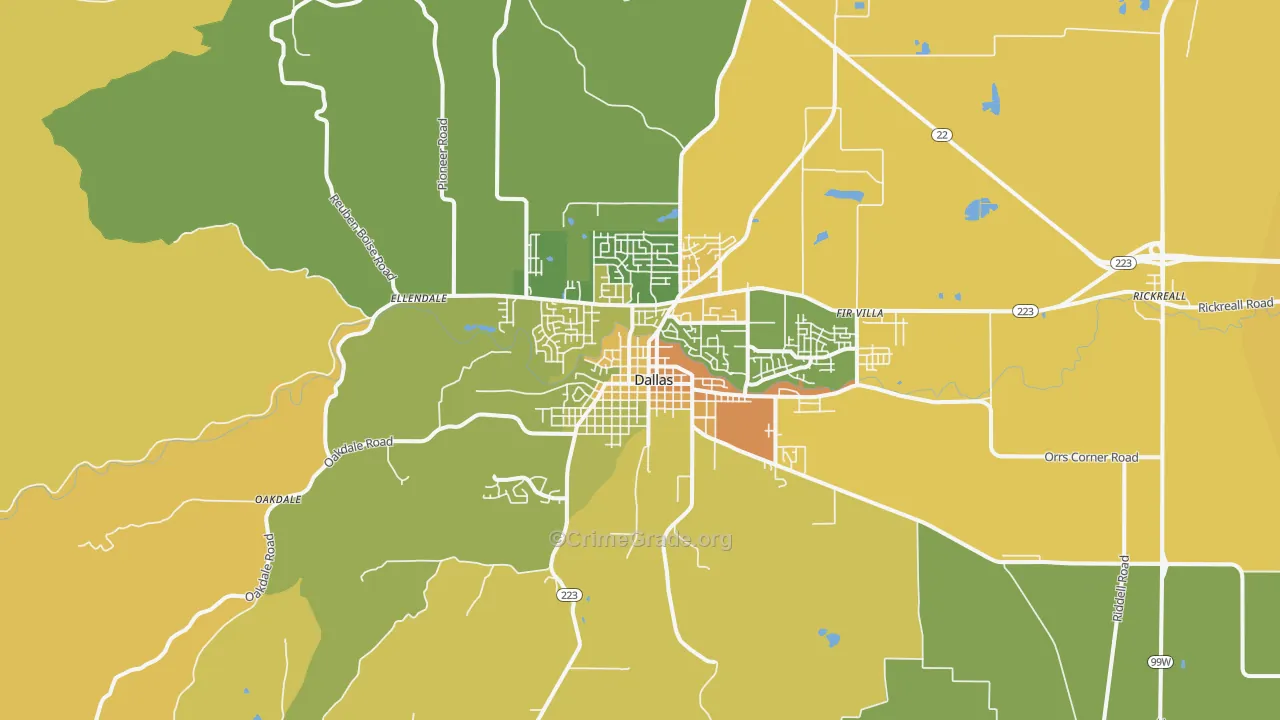 Dallas, OR Map of Assault Rates