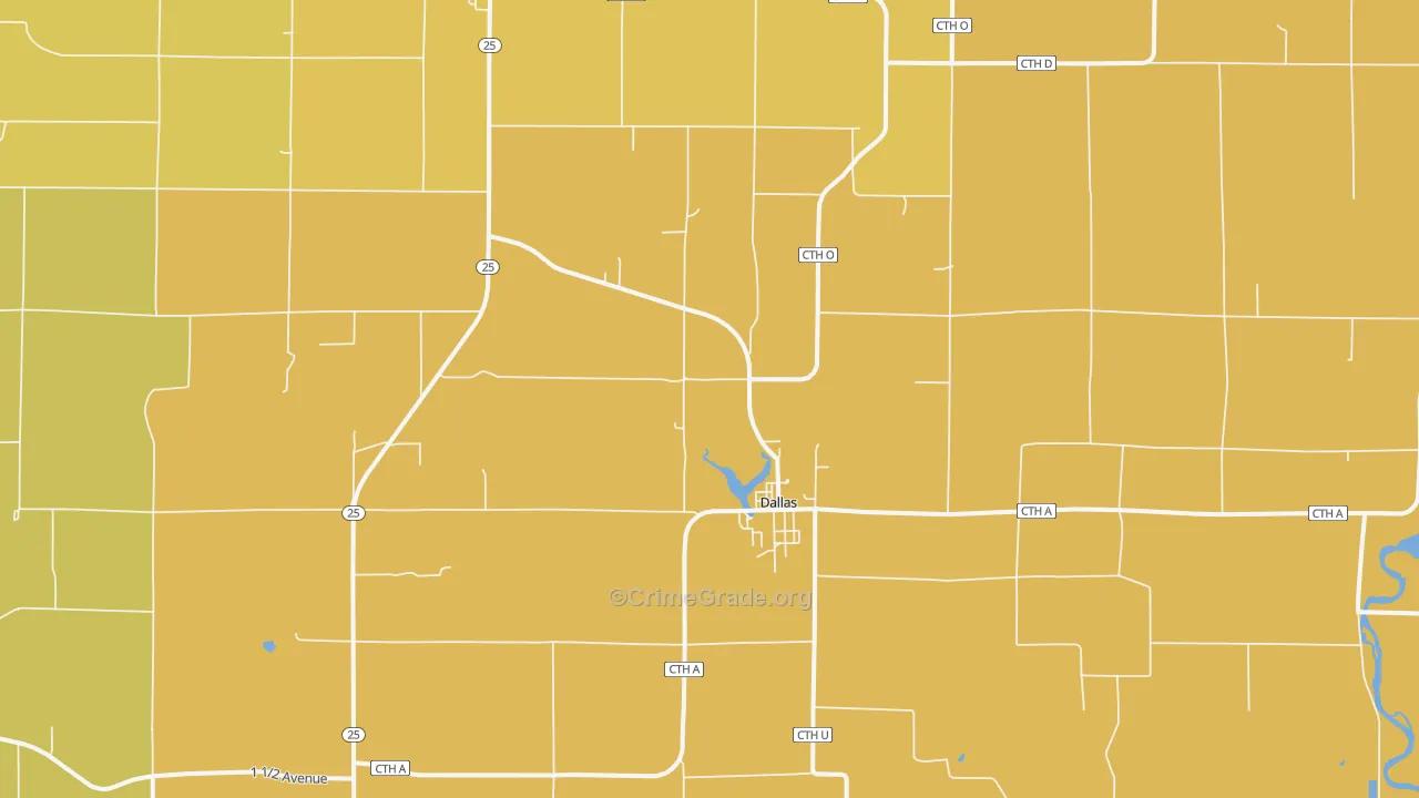 Dallas, WI Map of Assault Rates