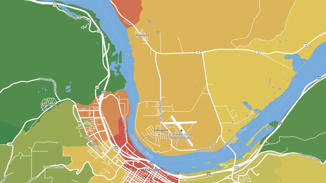 Dallesport, WA Map of Assault Rates