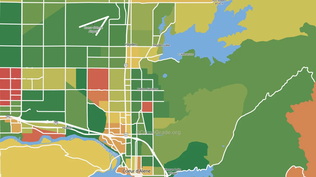 Dalton Gardens, ID Map of Assault Rates