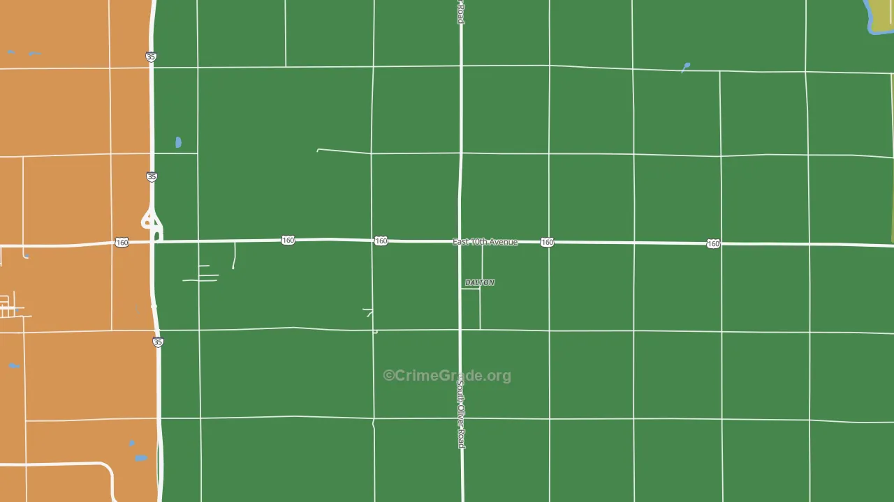 Dalton, KS Map of Assault Rates