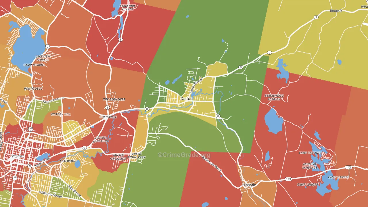 Dalton, MA Map of Assault Rates