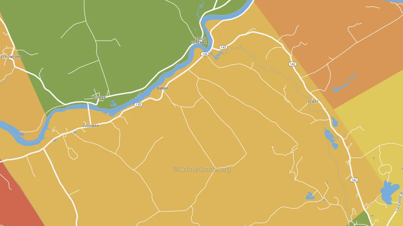 Dalton, NH Map of Assault Rates