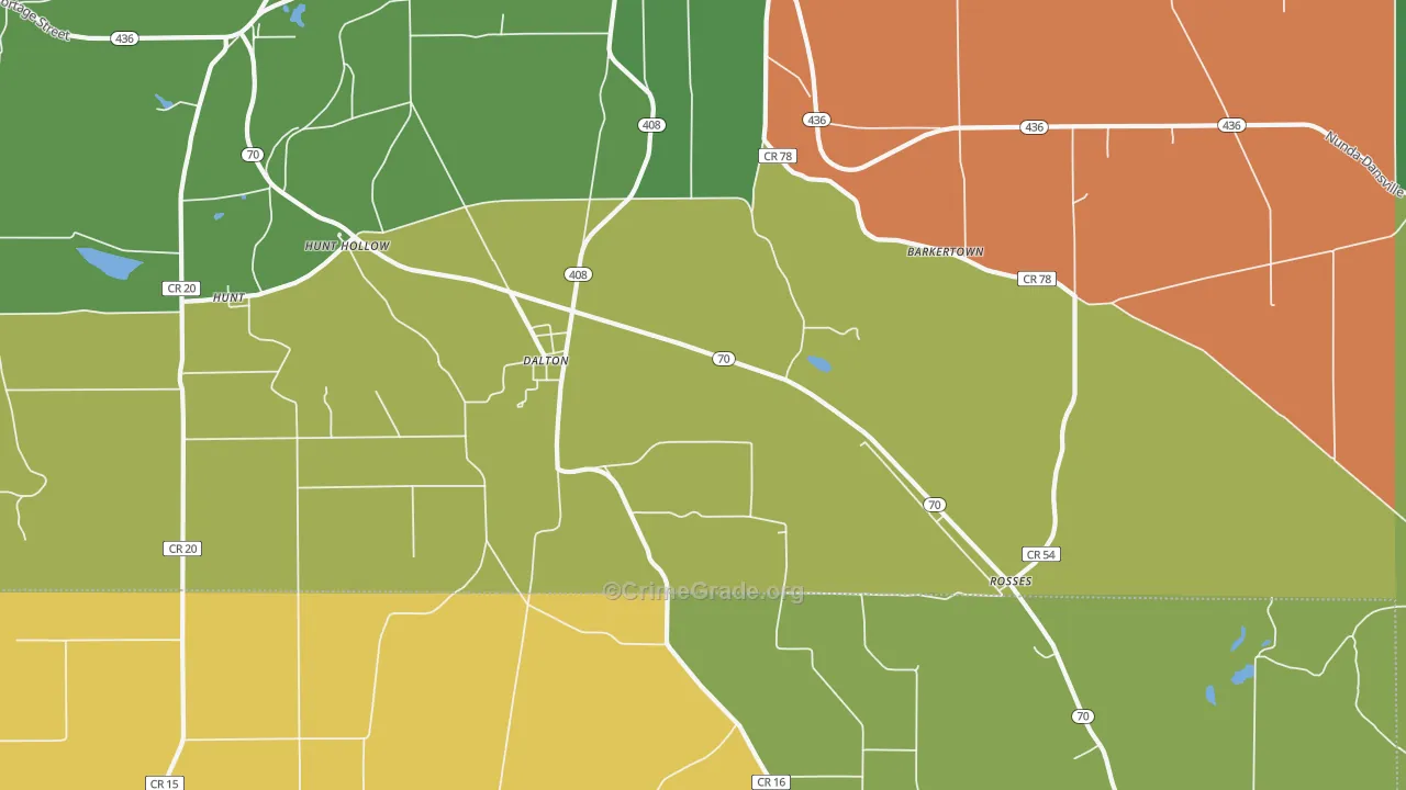 Dalton, NY Map of Assault Rates