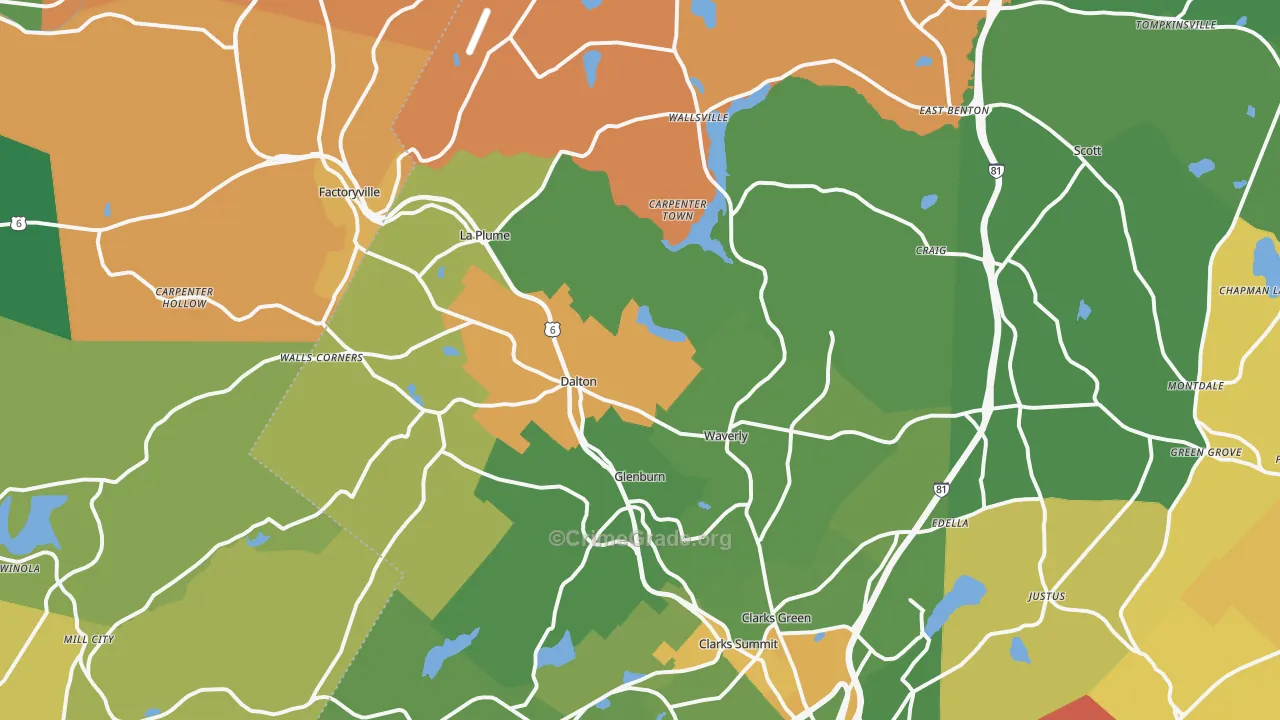 Dalton, PA Map of Assault Rates
