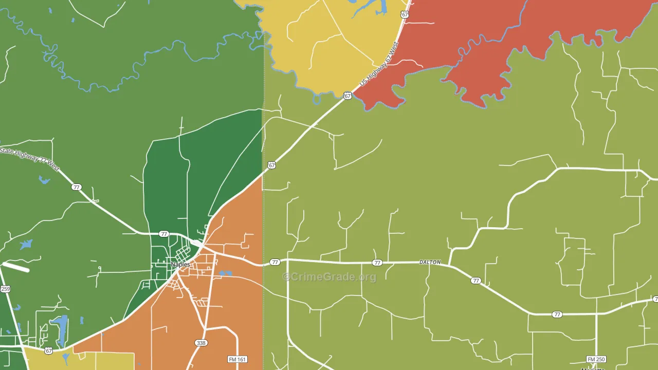 Dalton, TX Map of Assault Rates
