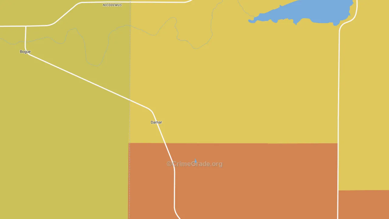 Damar, KS Map of Assault Rates