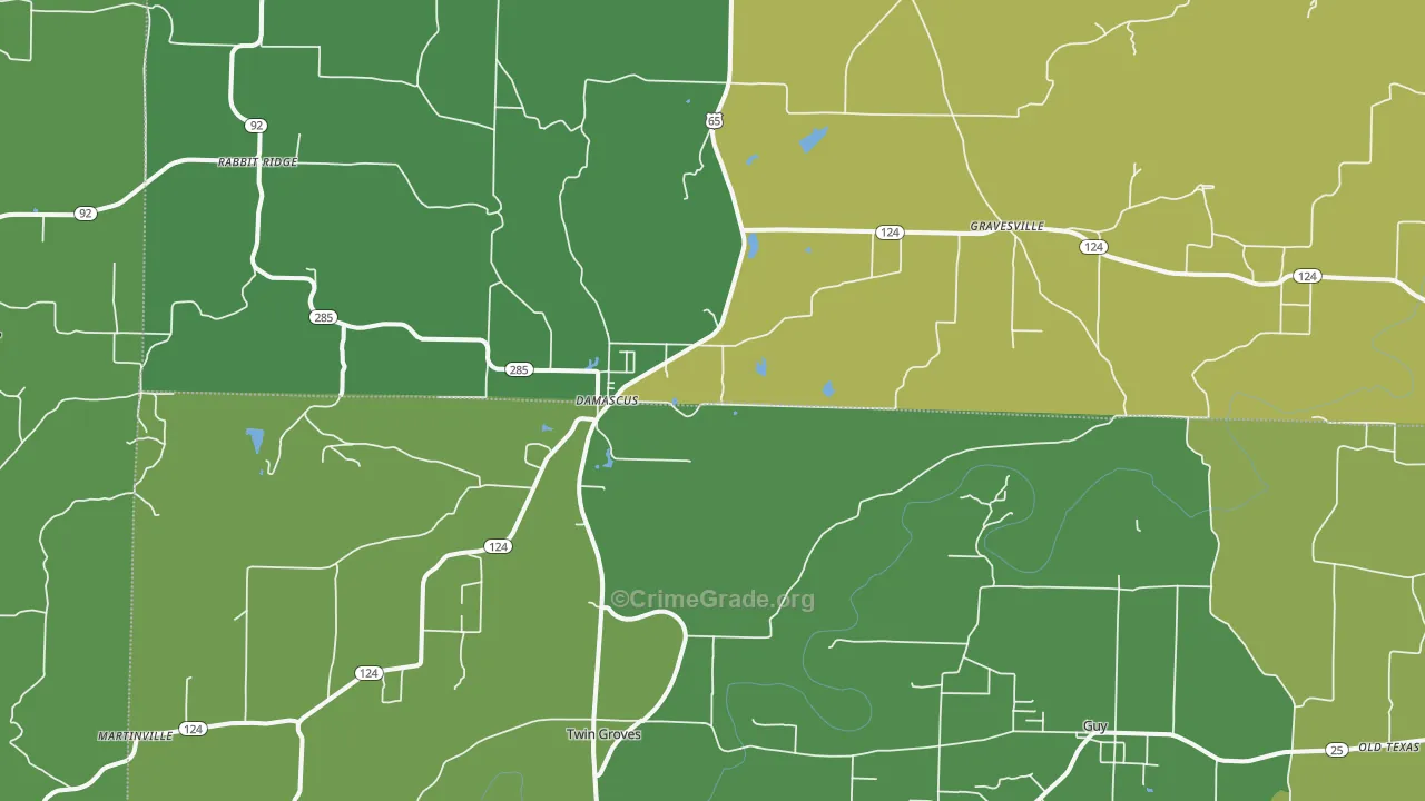 Damascus, AR Map of Assault Rates
