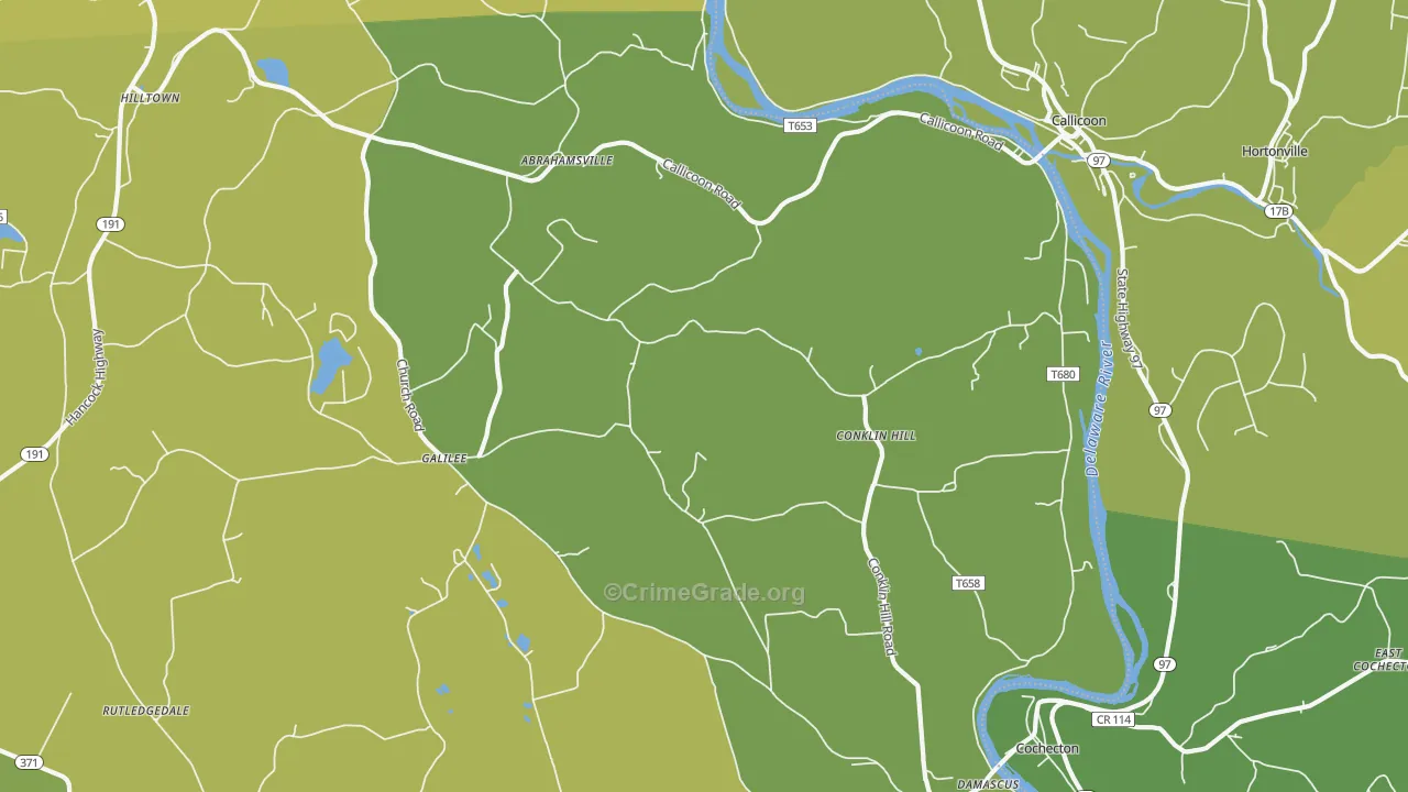 Damascus, PA Map of Assault Rates