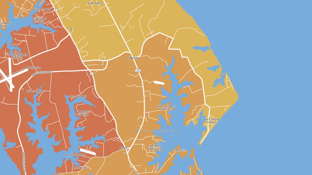 Dameron, MD Map of Assault Rates