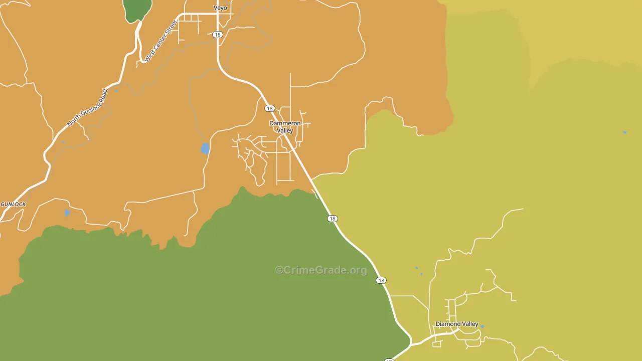 Dammeron Valley, UT Map of Assault Rates