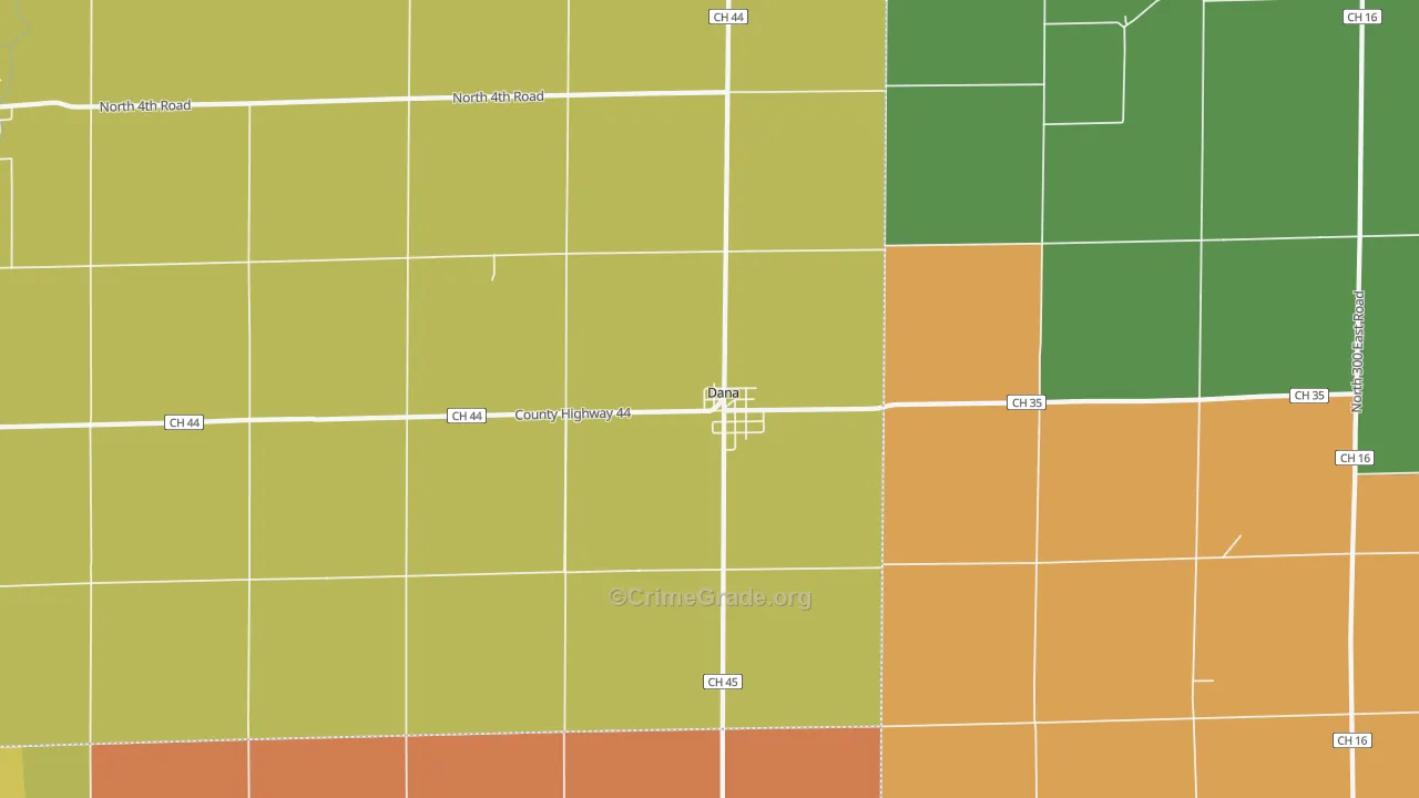 Dana, IL Map of Assault Rates