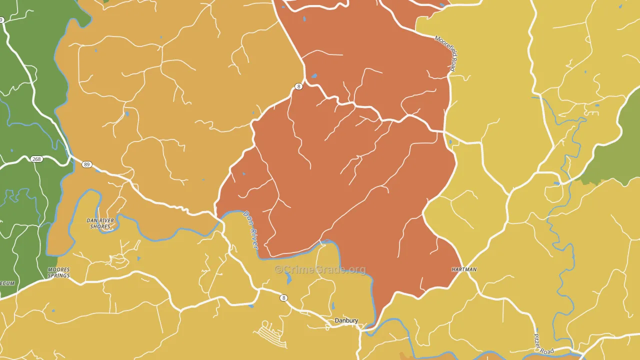Danbury, NC Map of Assault Rates