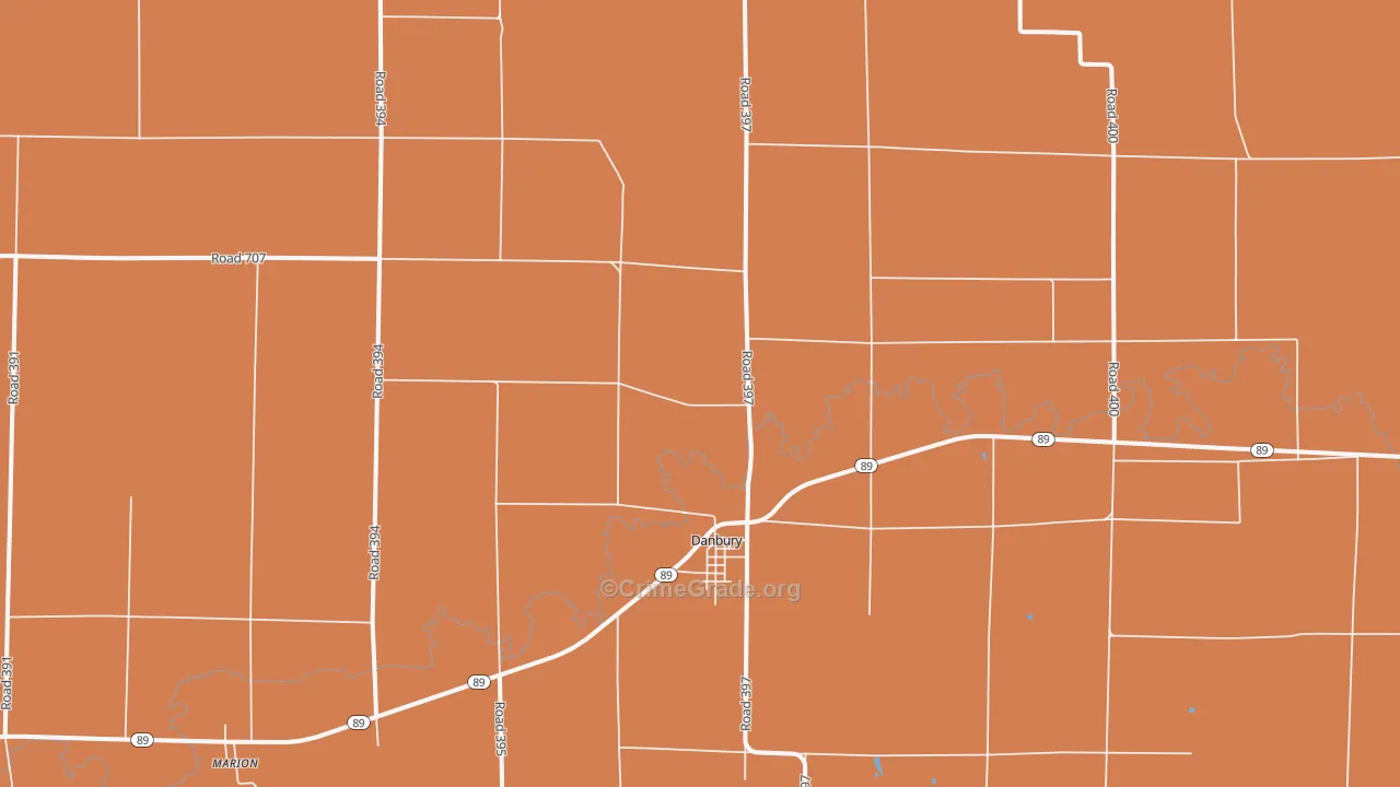 Danbury, NE Map of Assault Rates