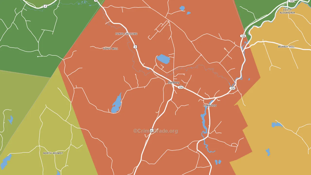 Danbury, NH Map of Assault Rates