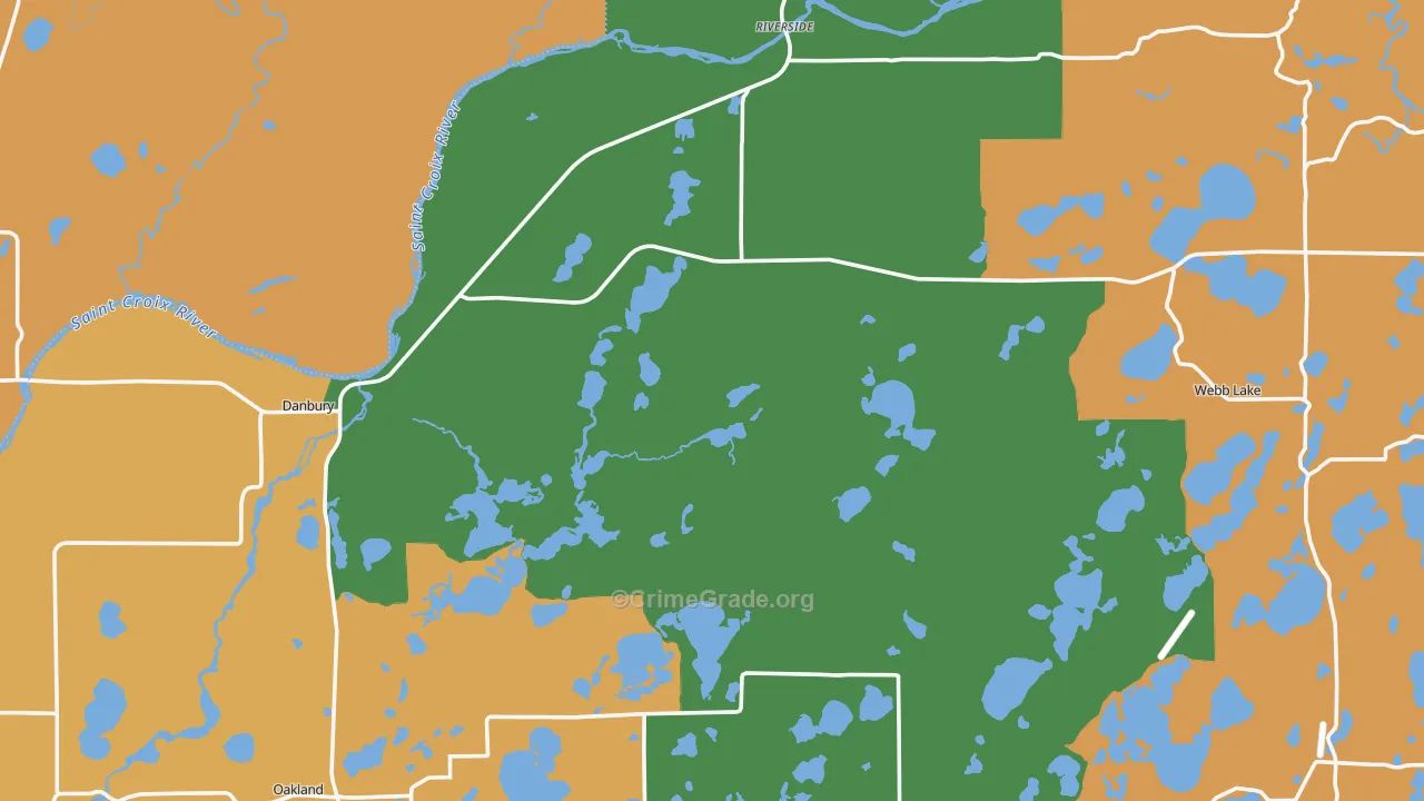 Danbury, WI Map of Assault Rates