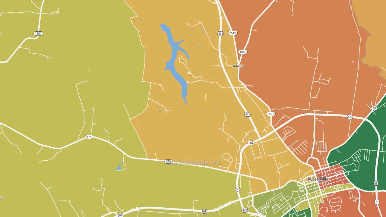 Danby, KY Map of Assault Rates