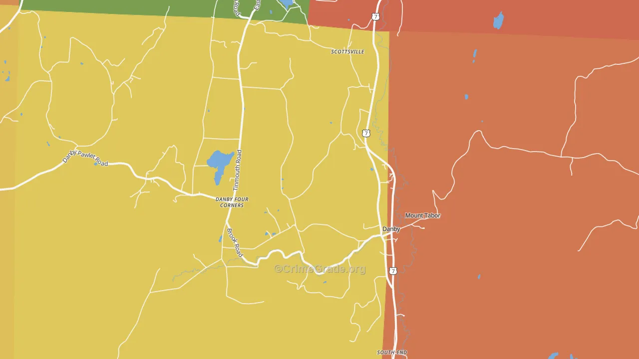 Danby, VT Map of Assault Rates