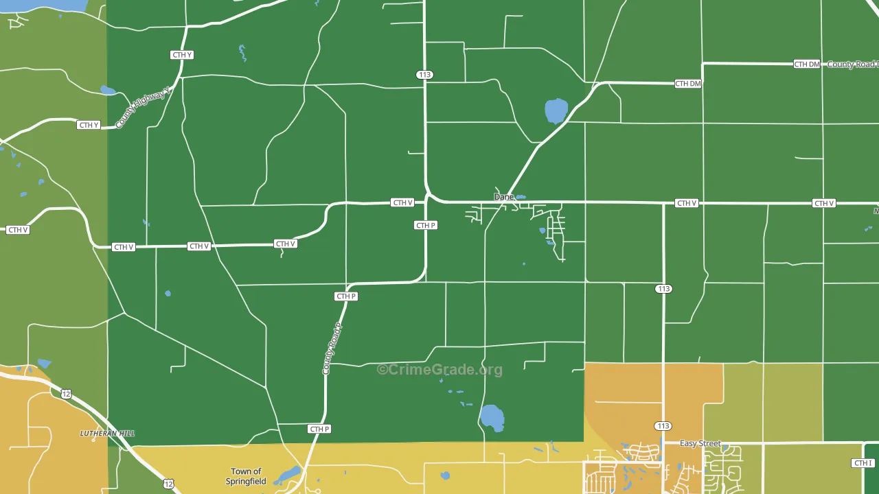 Dane, WI Map of Assault Rates