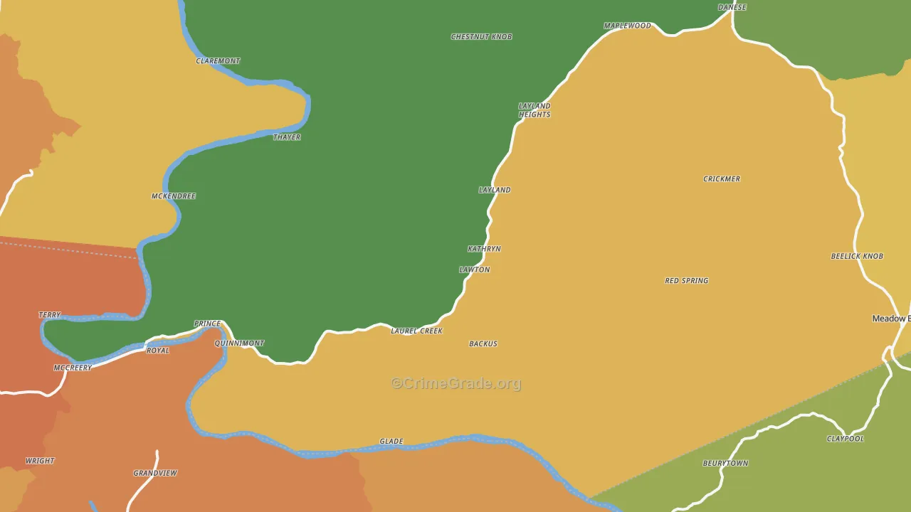 Danese, WV Map of Assault Rates