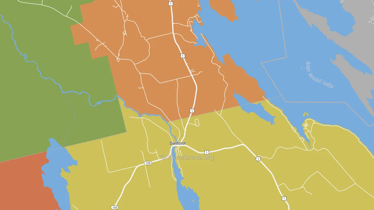 Danforth, ME Map of Assault Rates
