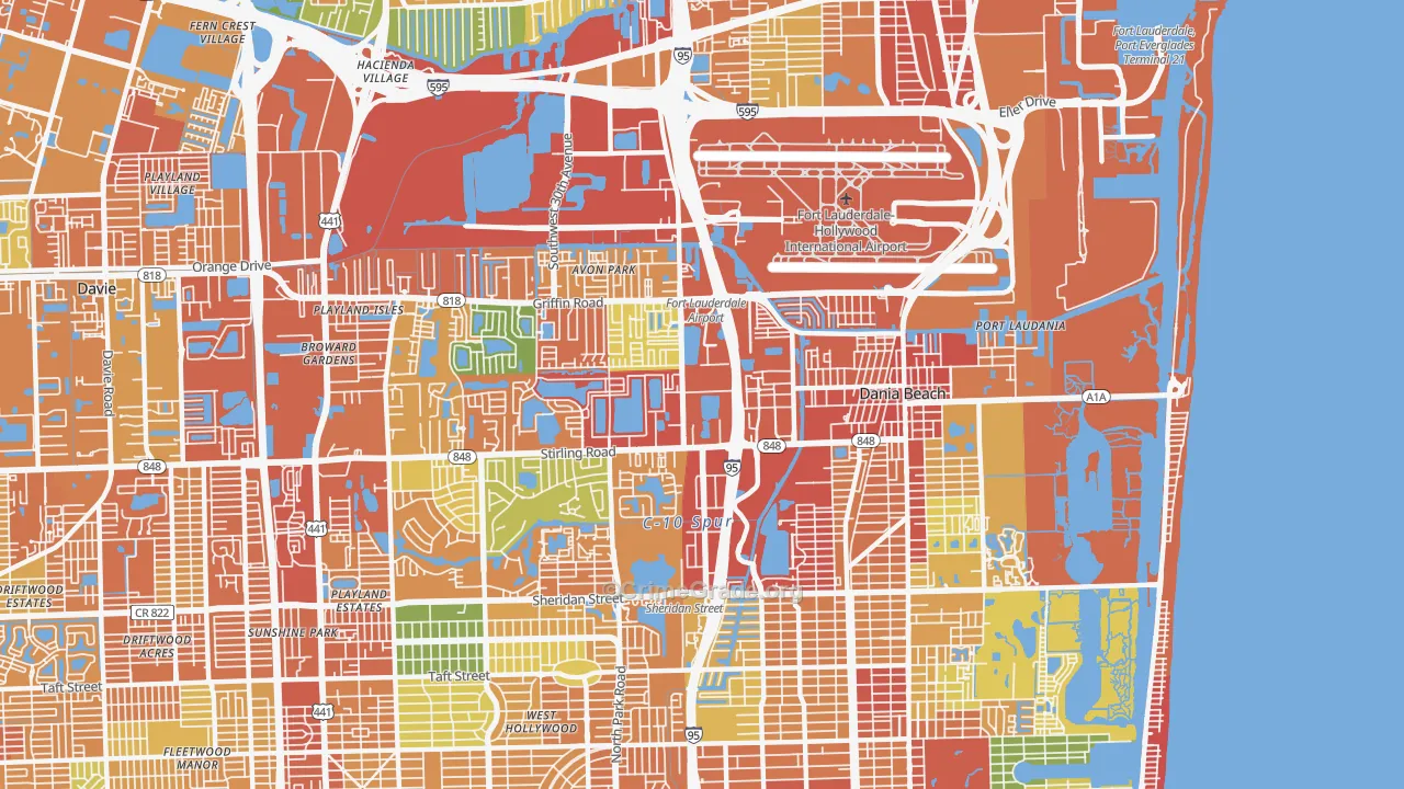 Dania Beach, FL Map of Assault Rates