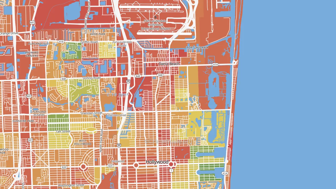 Dania, FL Map of Assault Rates