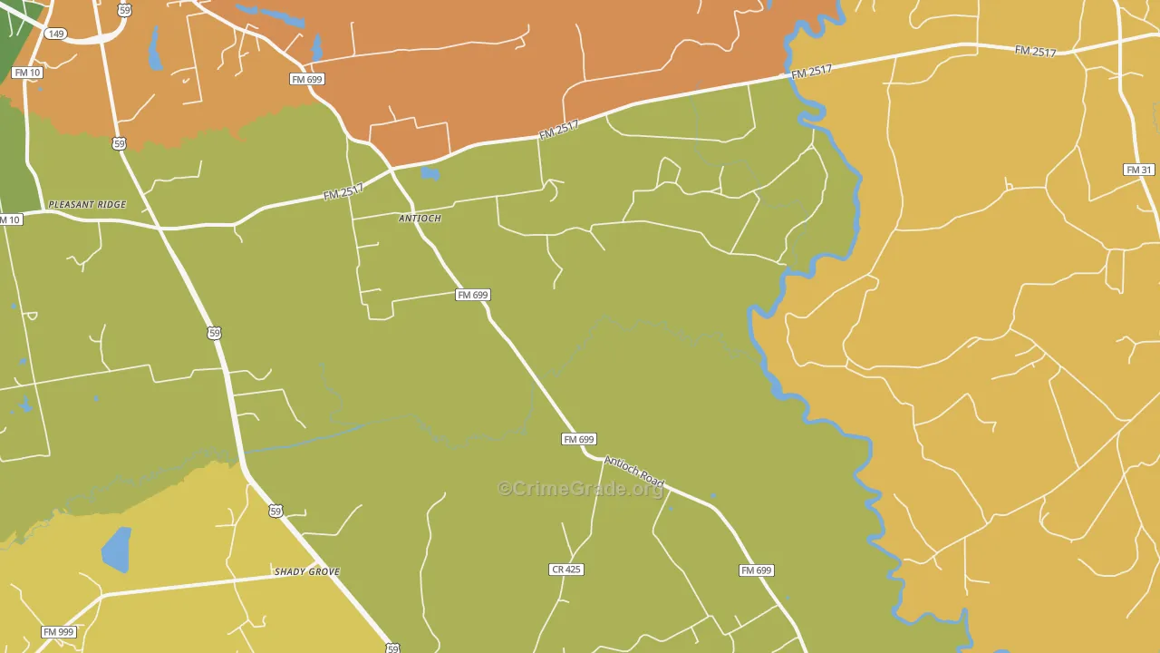 Daniels, TX Map of Assault Rates