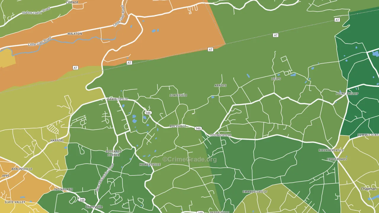 Danielsville, PA Map of Assault Rates