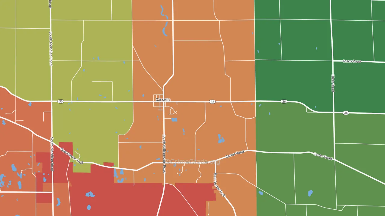 Dansville, MI Map of Assault Rates