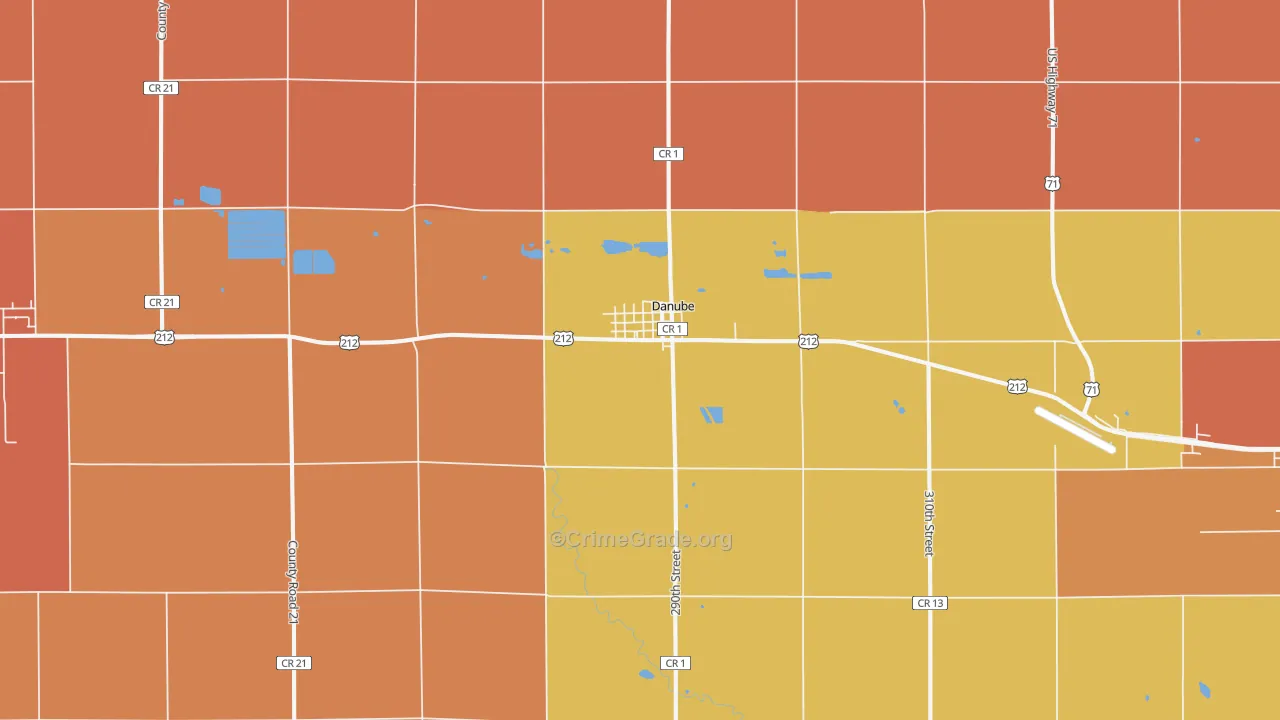 Danube, MN Map of Assault Rates