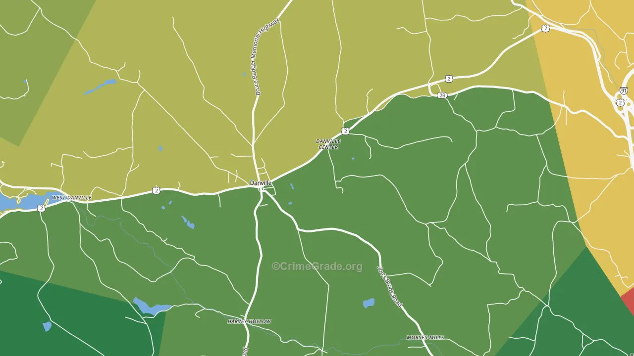 Danville Center, VT Map of Assault Rates