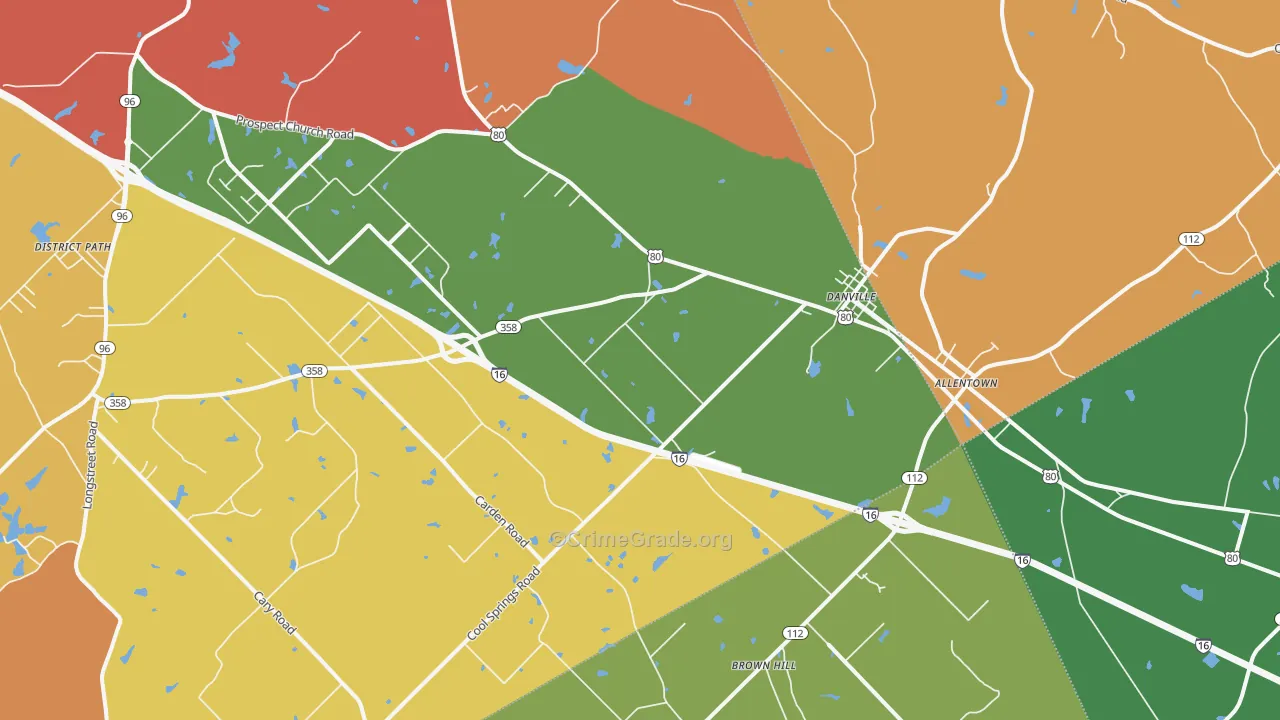 Danville, GA Map of Assault Rates