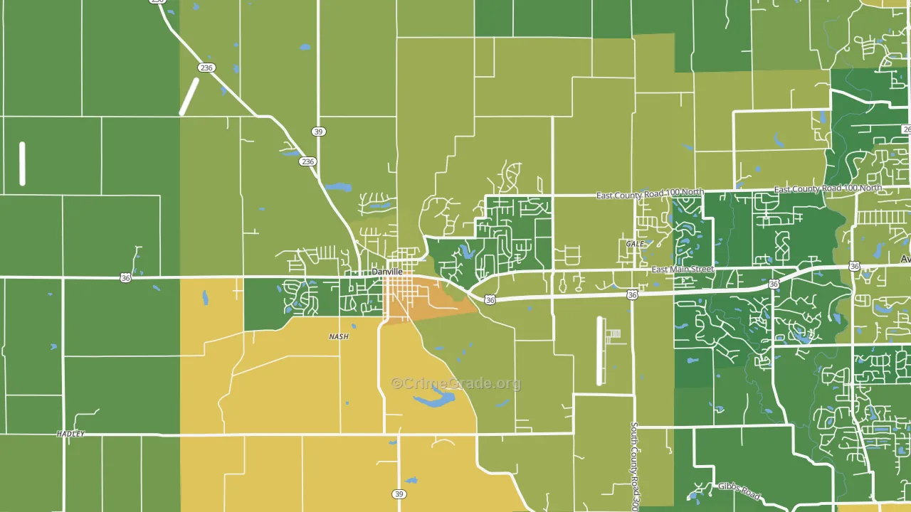 Danville, IN Map of Assault Rates