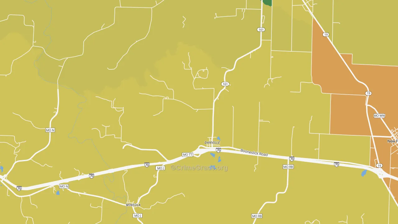 Danville, MO Map of Assault Rates