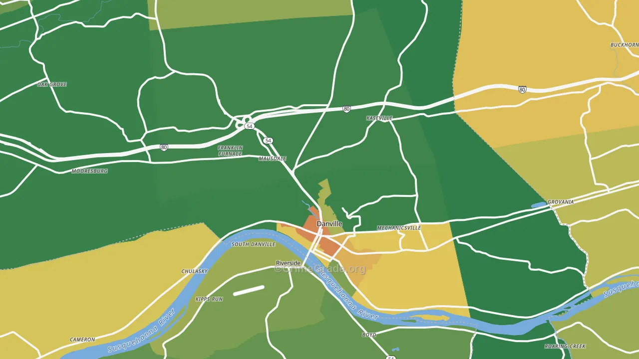 Danville, PA Map of Assault Rates