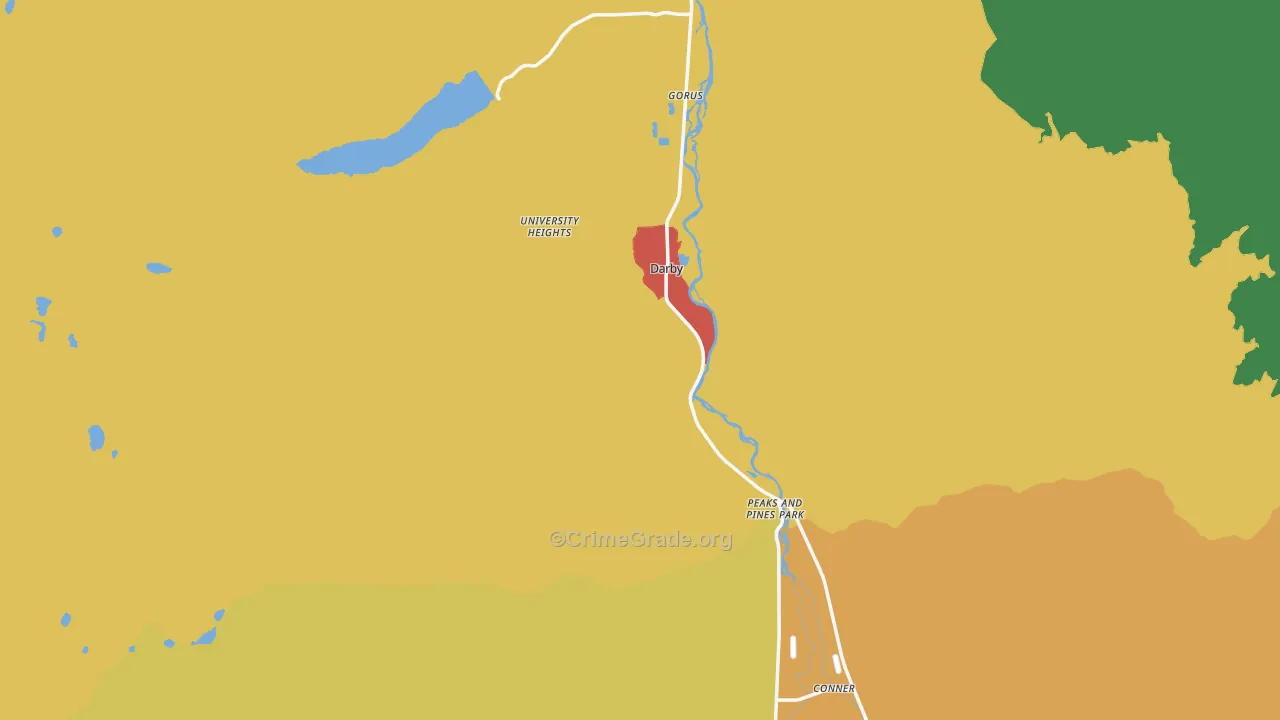 Darby, MT Map of Assault Rates