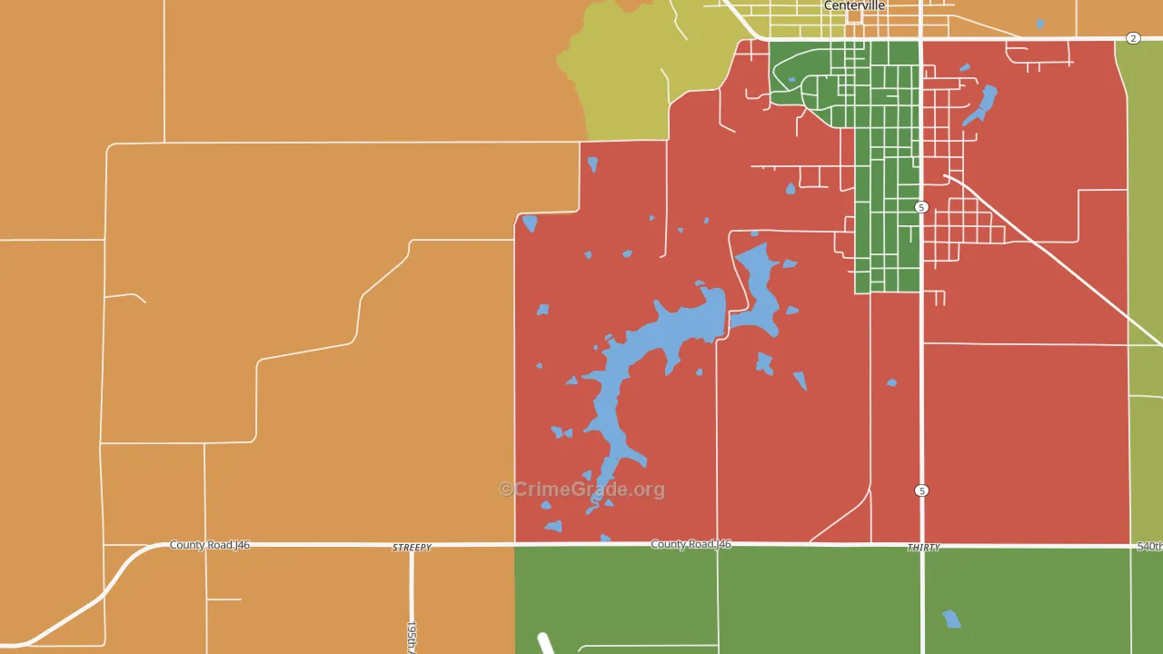 Darbyville, IA Map of Assault Rates