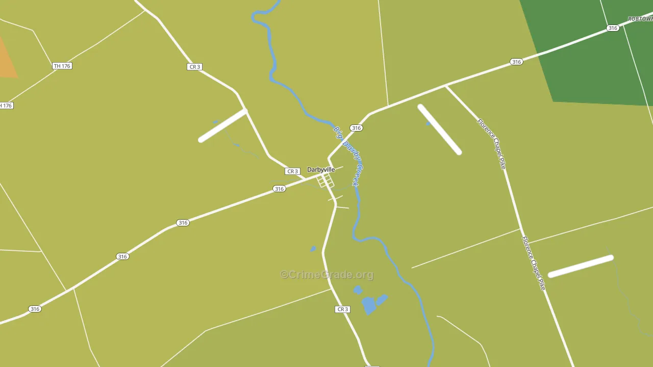 Darbyville, OH Map of Assault Rates