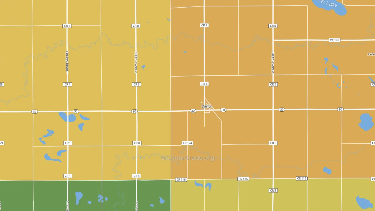 Darfur, MN Map of Assault Rates