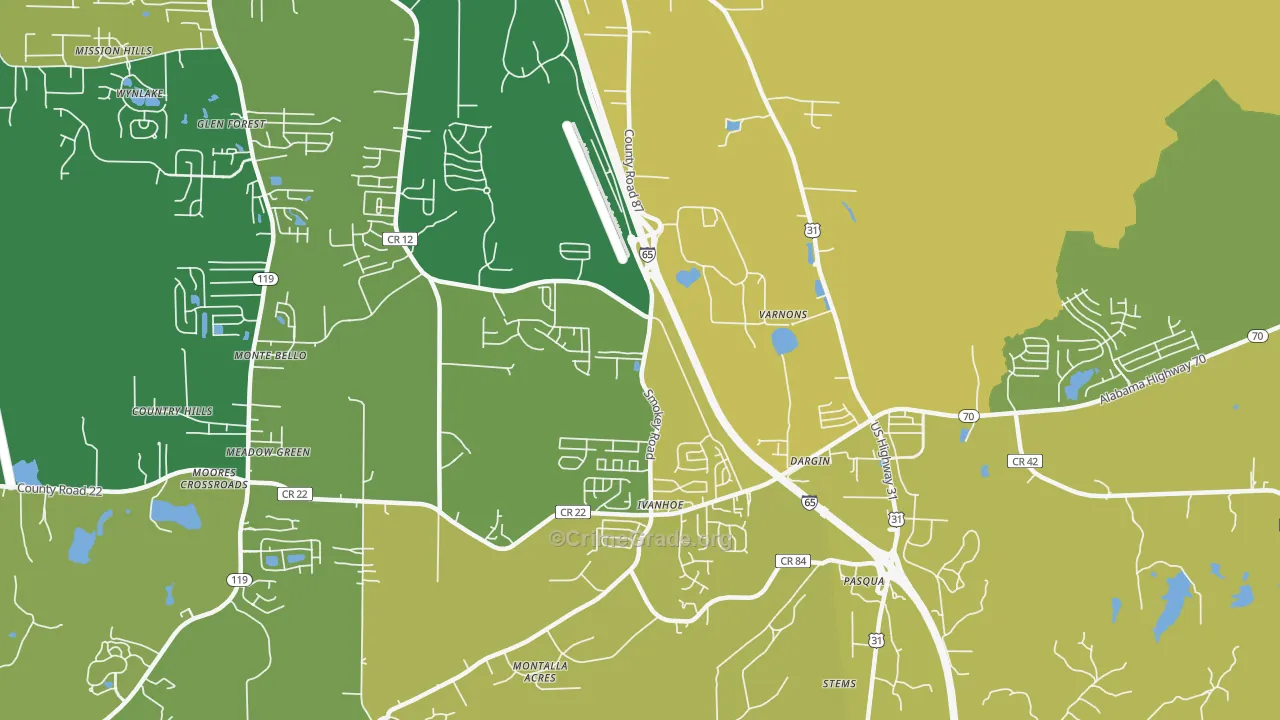 Dargin, AL Map of Assault Rates