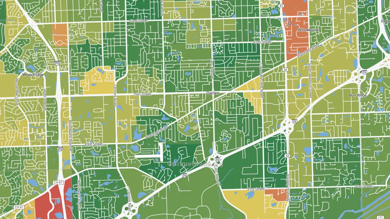Darien, IL Map of Assault Rates