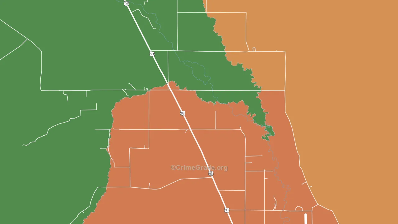 Darlington, ID Map of Assault Rates