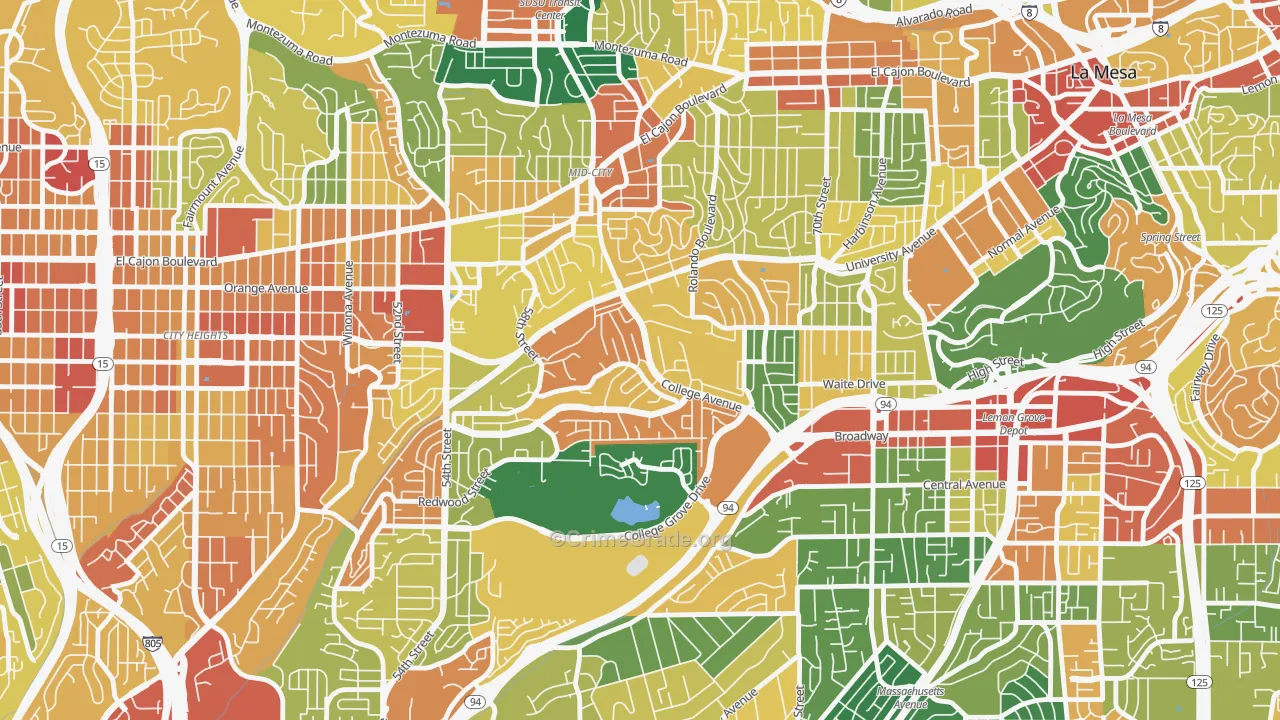 Darnall, San Diego, CA Map of Assault Rates