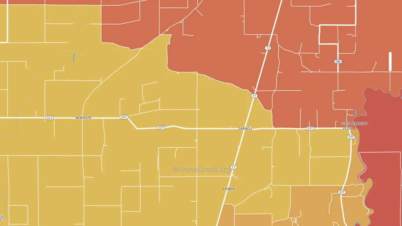 Darnell, LA Map of Assault Rates