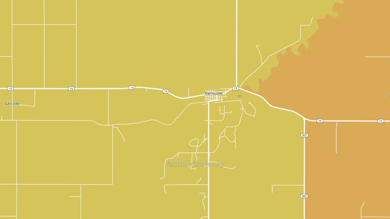 Darrouzett, TX Map of Assault Rates