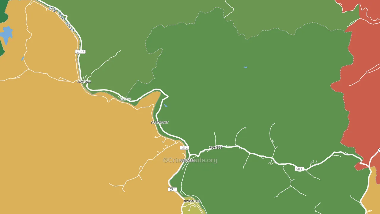 Dartmont, WV Map of Assault Rates