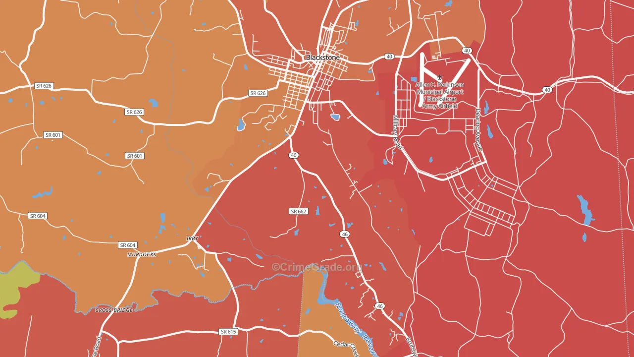 Darvills, VA Map of Assault Rates