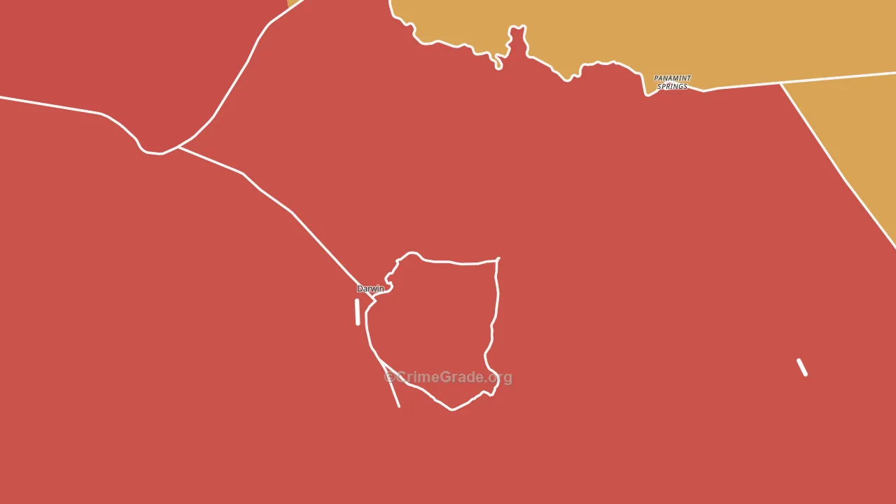 Darwin, CA Map of Assault Rates