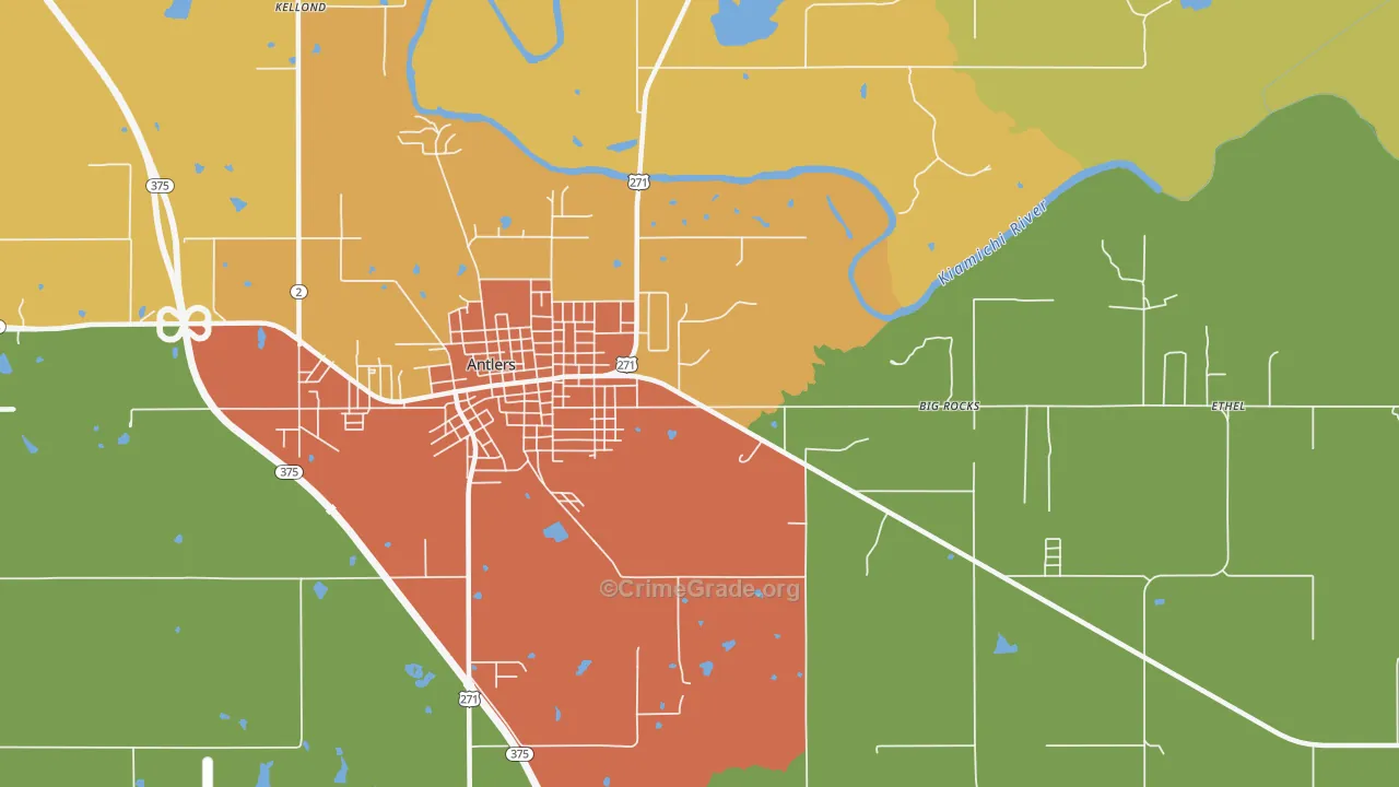 Darwin, OK Map of Assault Rates